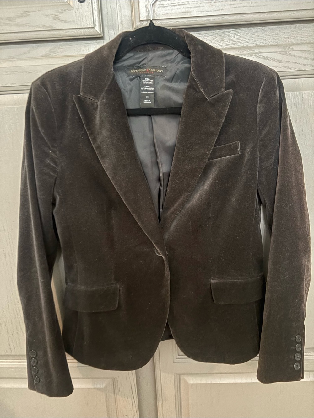 New York & Company Black Velvet Blazer